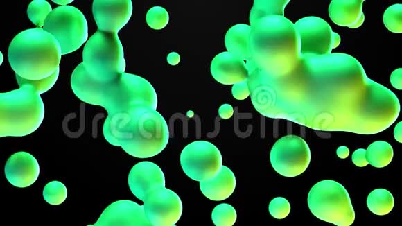 抽象的绿色最小艺术液体背景视频的预览图