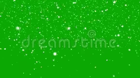 绿色背景下的雪瀑布美丽的无缝循环三维动画4K视频的预览图