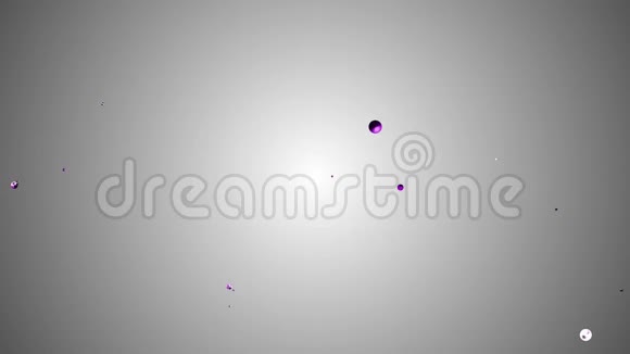 紫粉红色液态金属水泡漂浮在空间数字动画背景新质量自然运动视频的预览图