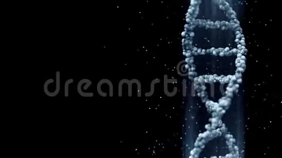 变成蓝色DNA分子模型无缝环视频的预览图