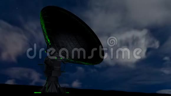带有夜空的三维动画望远镜视频的预览图