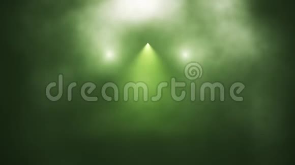 绿色舞台灯光和烟雾介绍标志背景视频的预览图