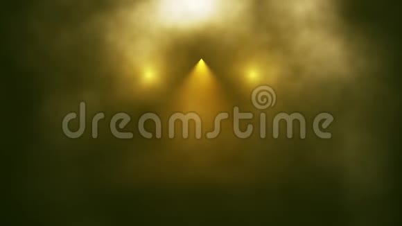 黄金舞台灯光和烟雾介绍标志背景视频的预览图