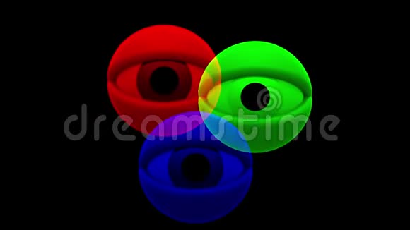 3红蓝眼睛旋转无缝循环背景介绍新质量通用复古动态视频的预览图