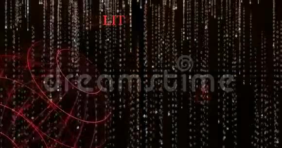 发光的LtecoinLTC符号与下落的二进制代码符号视频的预览图