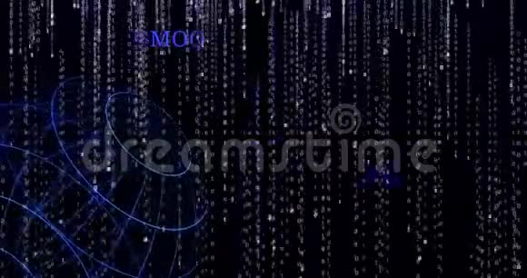 将MoneroXMR符号与下落的二进制代码符号发光视频的预览图