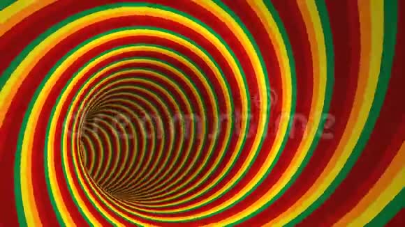 抽象漩涡卡通风格隧道模拟宇宙旅行计算机生成背景三维渲染视频的预览图