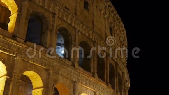 夜间竞技场罗马意大利延时放大4k视频的预览图