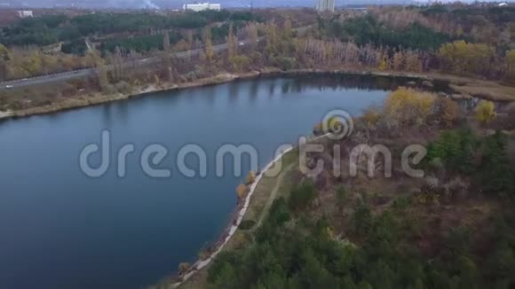 飞越湖泊和森林视频的预览图