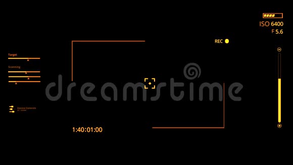橙色HUD摄像机界面运动图形元素视频的预览图