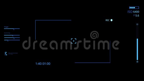 蓝色HUD摄像机界面运动图形元素V1视频的预览图