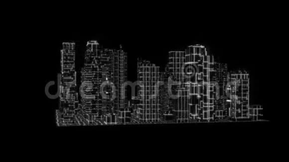 3D白龙全息城市循环运动图形元件视频的预览图