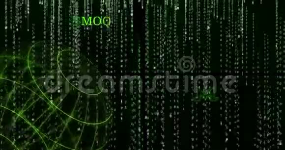 将MoneroXMR符号与下落的二进制代码符号发光视频的预览图