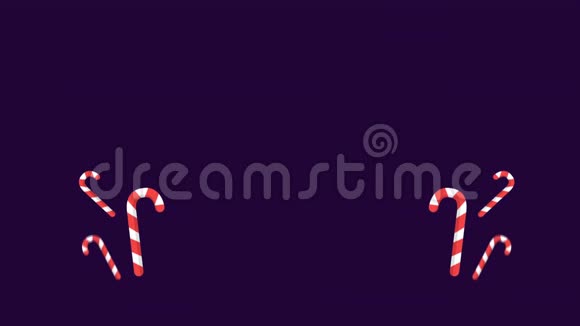 美丽乡村的足迹圣诞糖果蜡烛和彩带的圣诞销售动画视频的预览图
