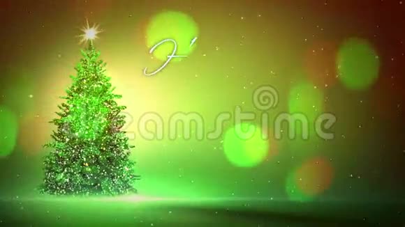 圣诞快乐用圣诞树亲手书写视频的预览图