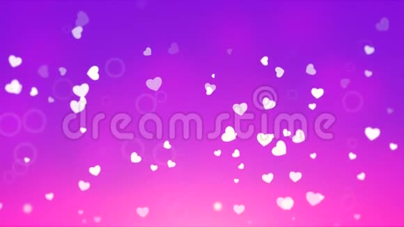 紫色背景的浪漫白心动画视频的预览图