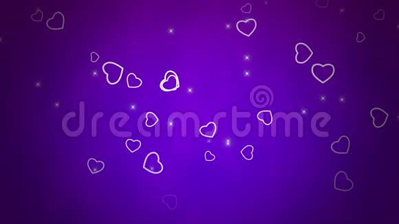 紫色背景的浪漫白心动画视频的预览图