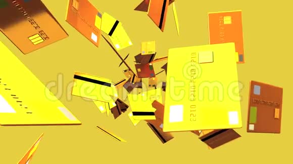 米色背景的黄金信用卡视频的预览图
