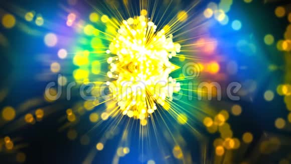 神奇能量闪亮亮球抽象近景三维渲染电脑生成背景视频的预览图