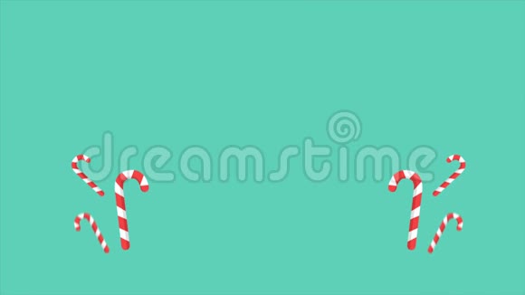 美丽乡村的足迹圣诞糖果蜡烛和彩带的圣诞销售动画视频的预览图
