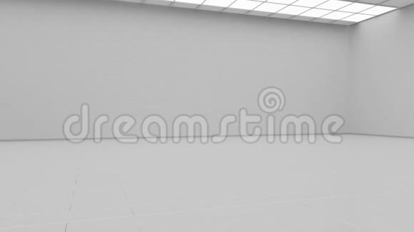 空白白色画廊背景模拟孤立周期性相机旋转视频的预览图