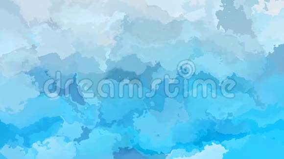 动画彩色背景无缝循环视频水彩效果淡蓝色与灰色云视频的预览图