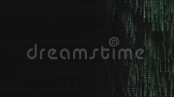 绿色电脑代码字符串黑色空格为铭文可循环运动背景视频的预览图