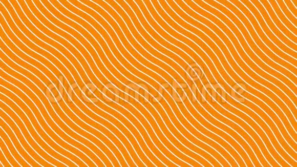 动态波浪运动中的白色曲线橙色背景未来几何对角线图案运动背景4k视频的预览图