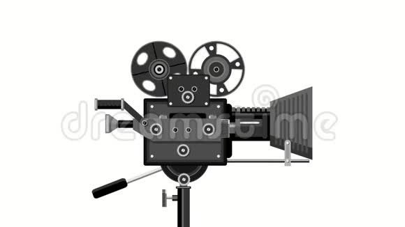 老式电影摄影机复古2D动画视频的预览图