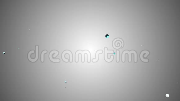 蓝宝石蓝液态水泡浮在空间数字动画背景新质量自然运动视频的预览图
