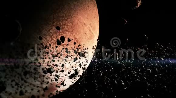 深空间的小行星场视频的预览图