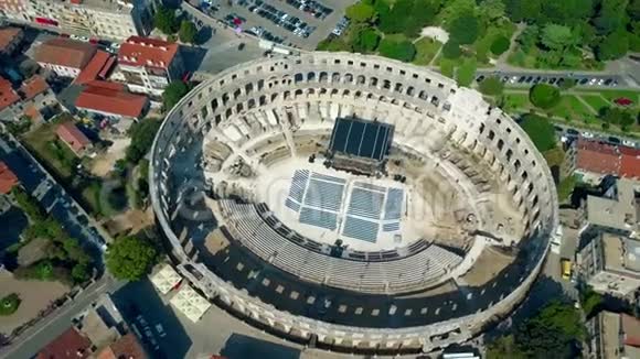 克罗地亚普拉著名的古罗马圆形剧场视频的预览图