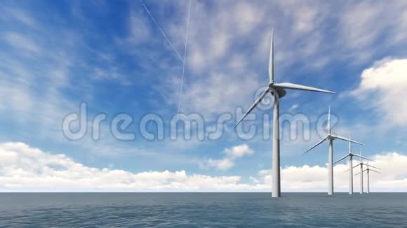 海上的风力涡轮机视频的预览图
