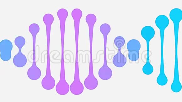 动画紫色和蓝色简化DNA图标可循环的极简动画视频的预览图