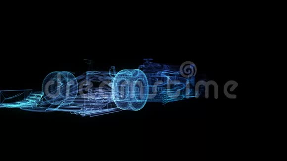 旋转配方一螺栓360度模型的黑色和蓝色光泽形成视频的预览图