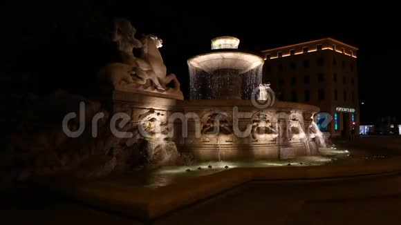 德国慕尼黑的维特尔巴赫喷泉视频的预览图