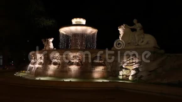 德国慕尼黑的维特尔巴赫喷泉视频的预览图