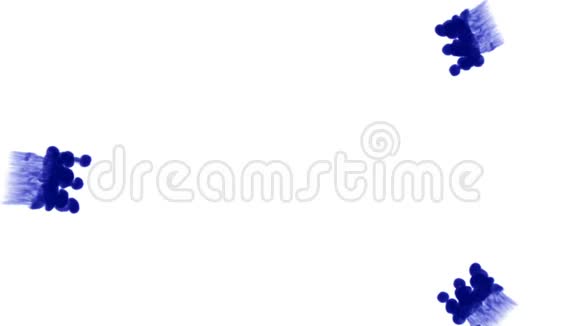 三维蓝色墨水在水中圆形结构7视频的预览图