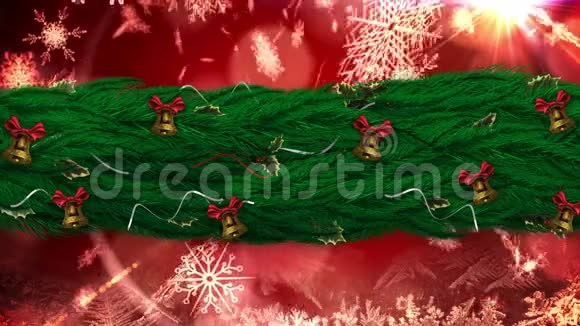 圣诞冬青花环与冬季景观视频的预览图
