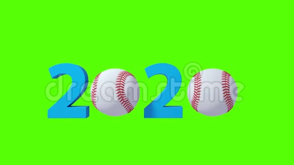 棒球2020设计背景上的绿色屏幕4K视频的预览图