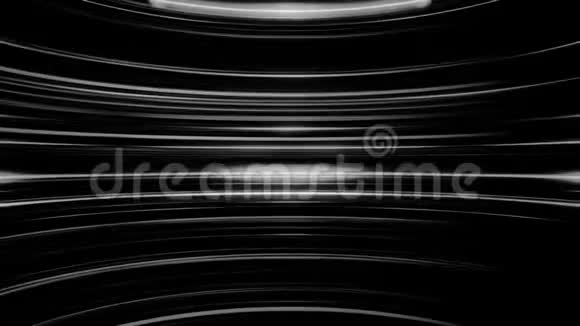黑白平行的圆线运动不休无缝环美丽的发光的弧光视频的预览图