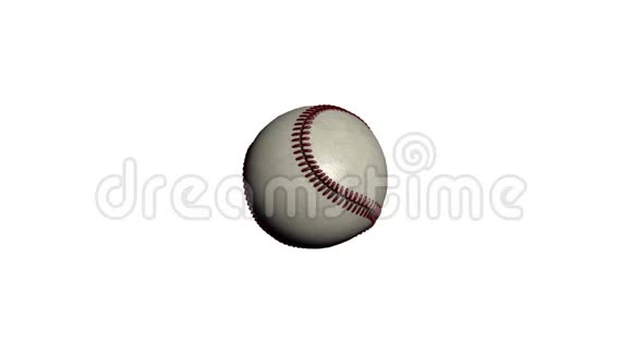 在白色背景上旋转的真实棒球包括阿尔法频道无缝环路视频的预览图