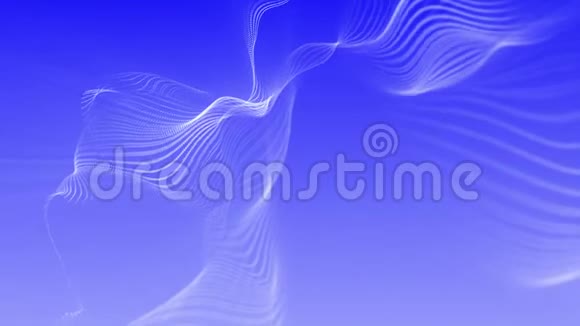 白色微粒在蓝色背景上飞行动画循环抽象3D渲染视频的预览图