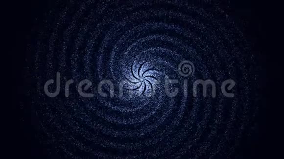 抽象旋转催眠深蓝色螺旋无缝环黑色背景上旋转螺旋的动画视频的预览图