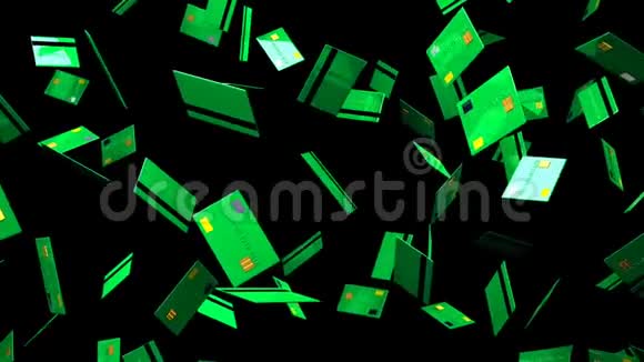 黑色背景的绿色信用卡视频的预览图