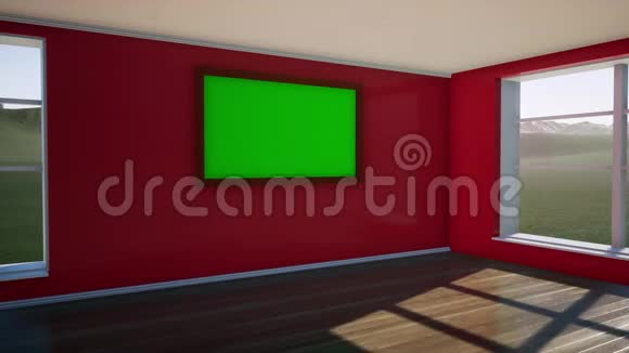 相框与绿色屏幕在黑暗中视频的预览图