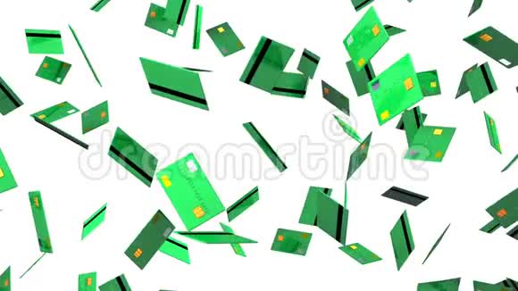 白色背景的绿色信用卡视频的预览图