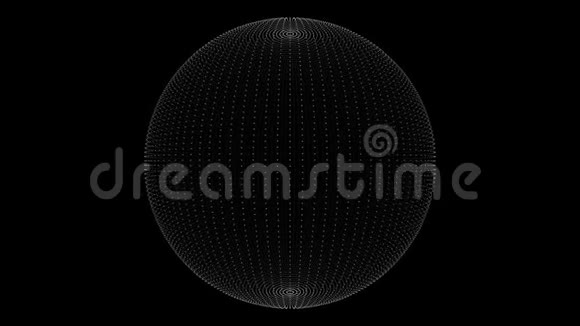由白点组成的动画抽象球体视频的预览图