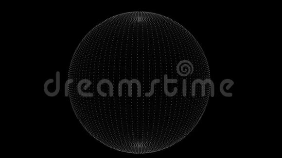 由白点组成的动画抽象球体视频的预览图