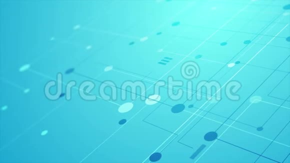 蓝色技术电路板线条绘制运动设计视频的预览图